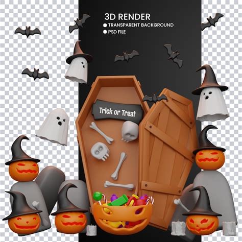 Representaci N D De Halloween Archivo Psd Premium