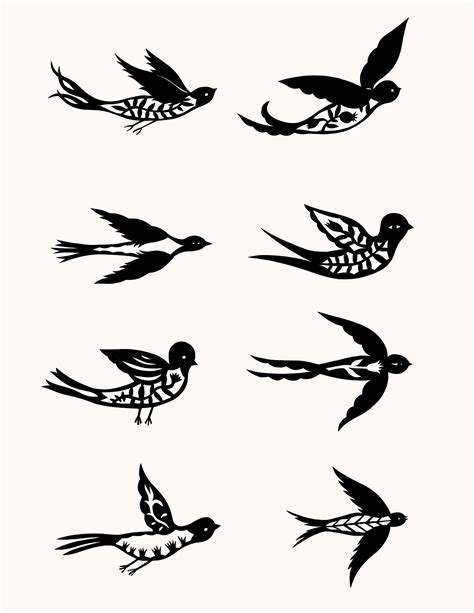 Bird Tattoo Stencil