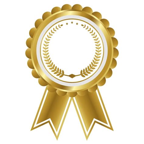 Medalha de ouro ou distintivo vetor o melhor prêmio Vetor Premium