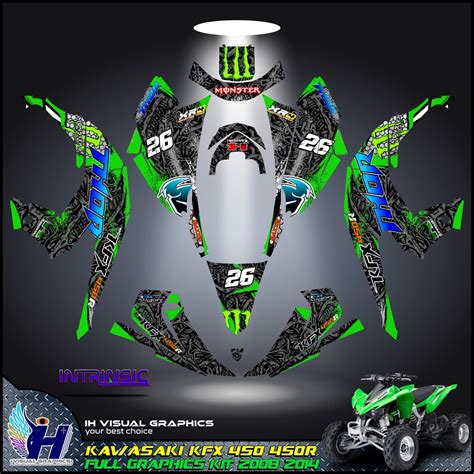 Kawasaki Kfx 450 450r Graphics Kit 2008 2009 2010 To 2014 Decals