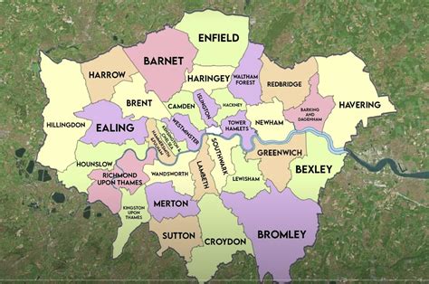 Map.Of London Boroughs - Kit Sallyanne