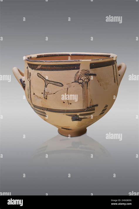 Mycenaean Pottery Krater With Painted Design 1250 1180 Bc South West