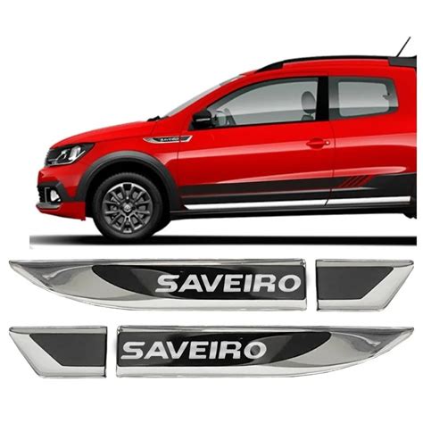 Par Emblema Lateral Resinado Aplique Adesivo Paralama Porta Vw Saveiro