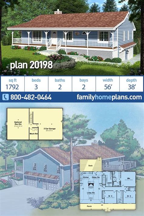 Plan Sq Ft Ranch Home Plan With Inviting Porches Beds