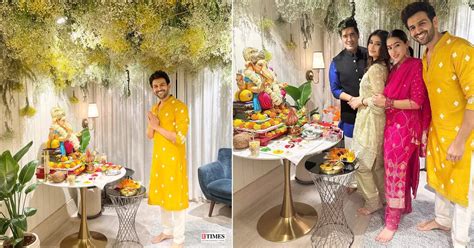 Inside Pictures From Kartik Aaryans Ganesh Chaturthi Celebrations With