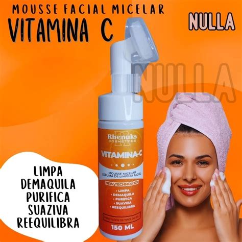 Mousse Micelar VITAMINA C Espuma De Limpeza Facial Rhenuks 150 Ml