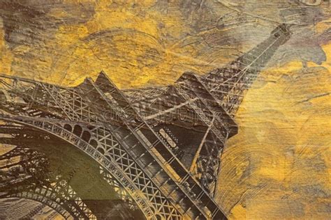 Eiffel Tower Paris Abstract Digital Art Stock Image Image Of Retro