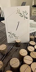 Amazon Wowoss Pcs Rustic Wood Place Card Holders Circular Table