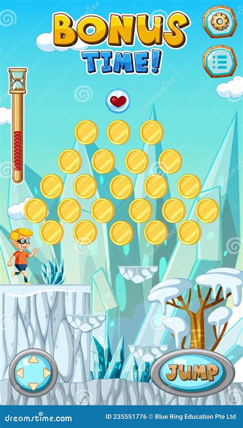 Jogo De Pegar As Moedas - Modelo De Jogo De Platformer De Moedas Coletando Moedas Ilustração do ...