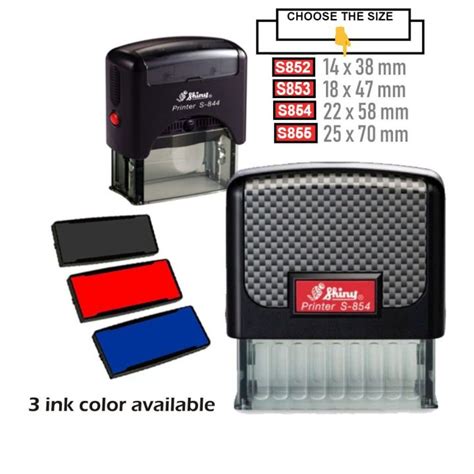 Shiny Printer S S Self Inking Stamp With Custom Made Rubber Mm