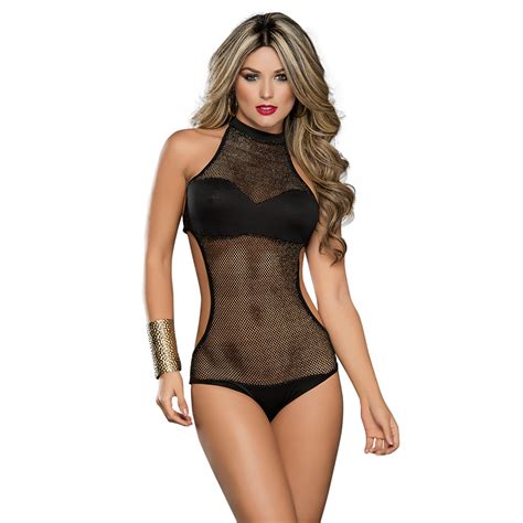 Womens Backless Sleepwear Teddy Sexy Lingerie Sheer Lace One Piece