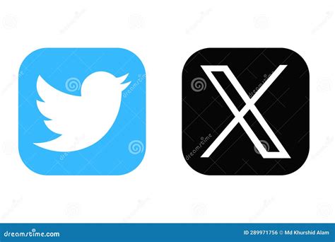 X New Twitter Icon. Twitter Rebrand Little Bird To X Letter Symbol ...