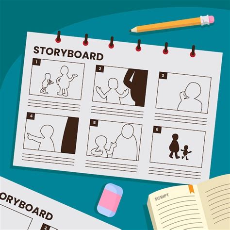 Conceito De Storyboard Cenas Desenhadas Vetor Premium