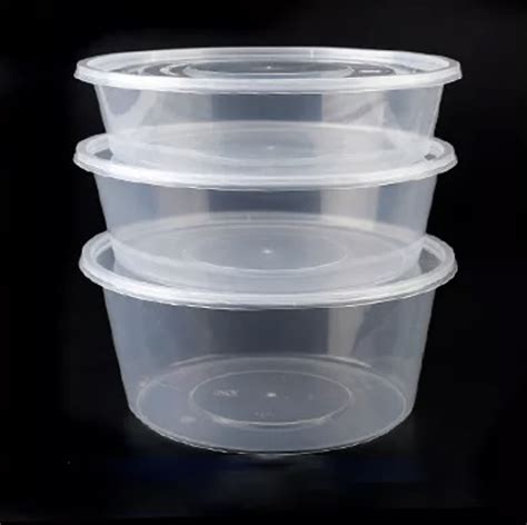 10pcs Clear Round Disposable Plastic Food Container PP Microwavable