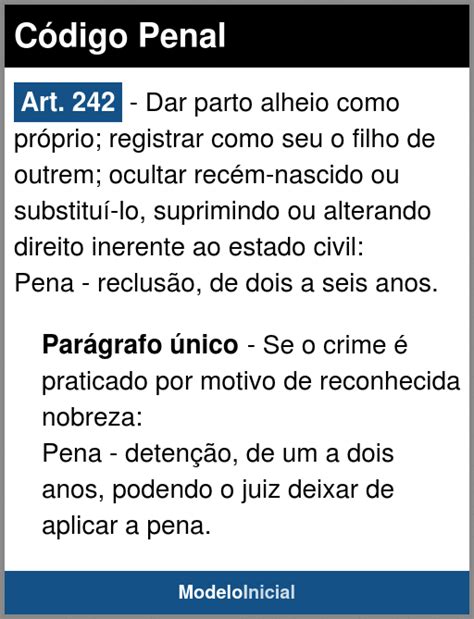 Artigo 242 Código Penal 1940