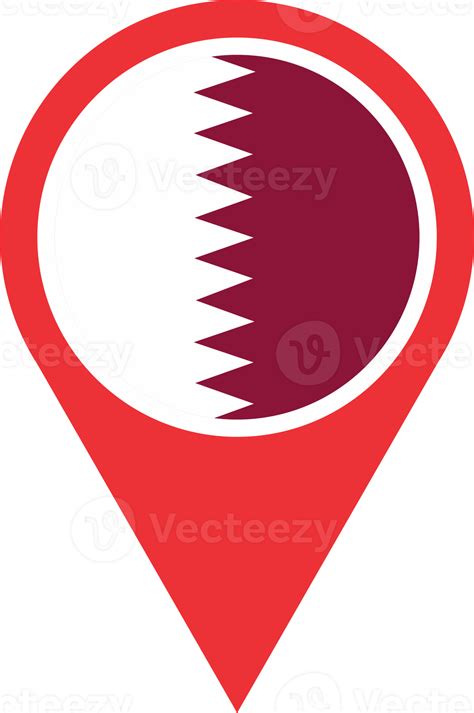 Qatar Flag Pin Map Location 22119036 Png