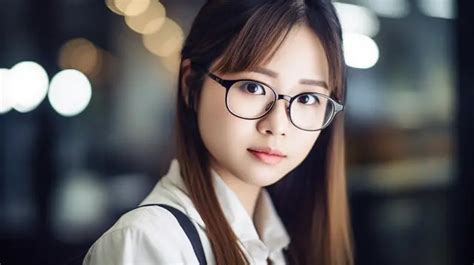 Young Asian Young Businesswoman Looking Determined Standing Tall In Office Background A