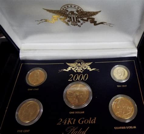lot  kt gold plated coin set