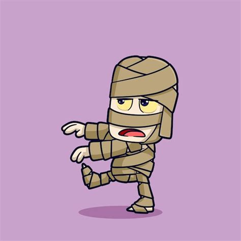 Premium Vector Halloween Cute Cartoon Character Mummy Monster