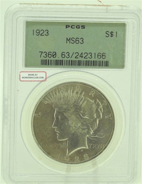 1923 1 Pcgs Ms63 Peace Silver Dollar 972