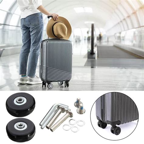 Luggage Wheels Replacement 50 X 18mm Universal Suitcase Wheels Silent Rubber Wheel Tyres