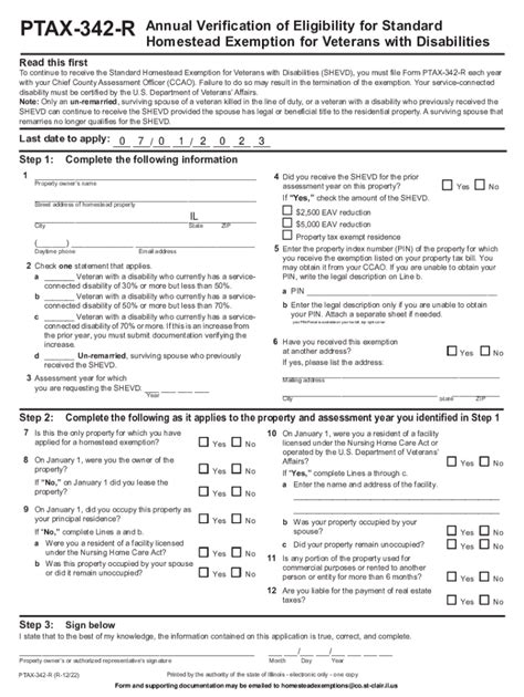 Fillable Online Ptax R Annual Verification Of Eligibility For