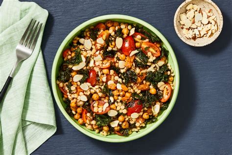 Roasted Kale And Chickpea Couscous Bowls Recipe Hellofresh