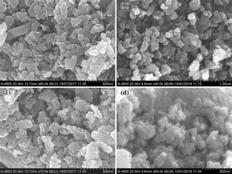 Ad FE SEM Micrographs Of Typical Samples A X 0 0 C X 0 4