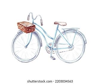 Bicycle Watercolor Clipart Handpainted Illustration Stock Illustration 2203034563 | Shutterstock