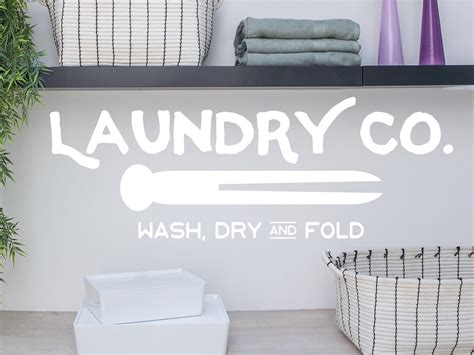 Laundry Co Wash Dry And Fold Laundry Room Wall Decal Walmart