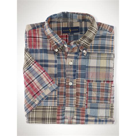 Lyst Polo Ralph Lauren Cotton Madras Patchwork Shirt For Men