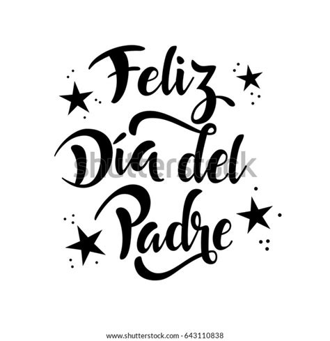 Feliz Día del Padre con letras blancas escritas en español Caligrafía