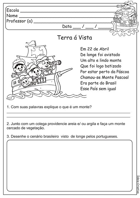 Descobrimento Do Brasil Atividades Educação Infantil - FDPLEARN