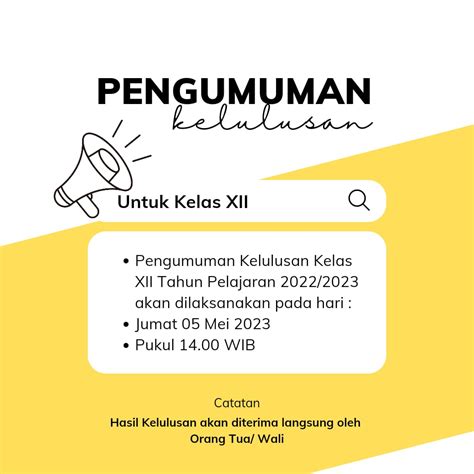 Pengumuman Kelulusan Siswa Tingkat Xii Tp 20222023 Smk Tri Mulia