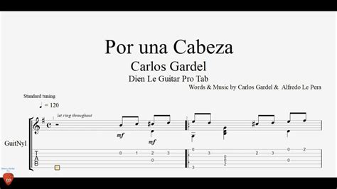 Easy Version Por Una Cabeza Guitar Tutorial TAB YouTube