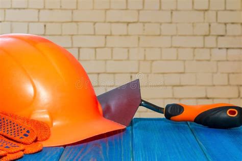 Standard Construction Safety Building Protection And Tools Stock Photo