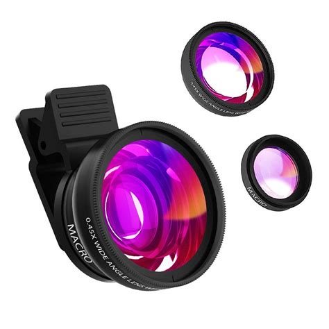 Cell Phone Lens ZOETOUCH 0.45X Super Wide Angle Lens & 12.5X Macro Lens ...