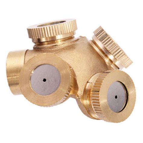 Adjustable 4 Hole Brass Spray Misting Nozzle Garden Sprinklers