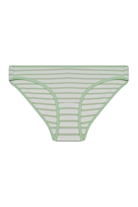 Clovia Low Waist Striped Bikini Panty In White Cotton Walmart