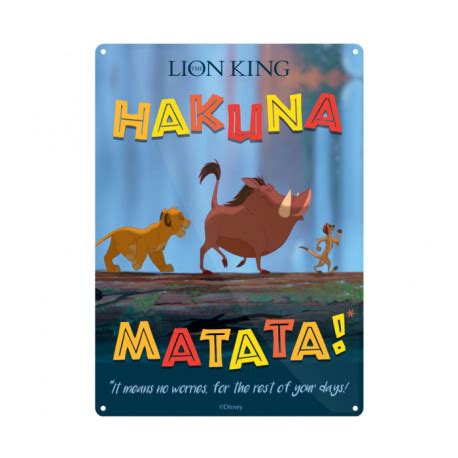 Plaque décorative murale Disney Le Roi Lion Hakuna Matata sur Logeekdesign