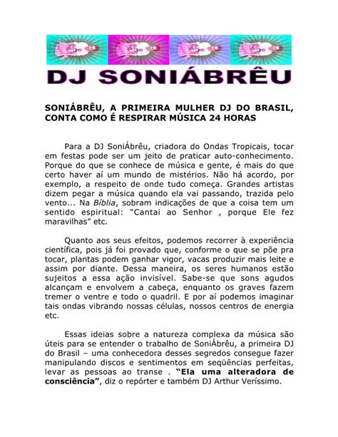 Pdf Soni Br U A Primeira Mulher Dj Do Brasil Conta Conhecer O