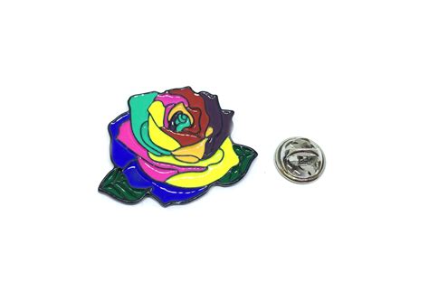 Colorful Rose Enamel Pin Finox