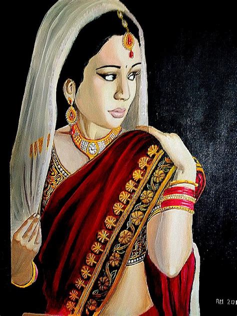 Kashmiri Bride Painting By Ramesh Mahalingam