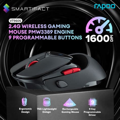 Rapoo Vt S Vt Pro Oled Display Dual Mode Wireless Rgb Gaming Mouse