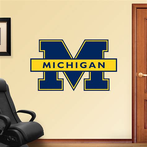 Michigan Wolverines Blue Logo Wall Decal | Shop Fathead® for Michigan ...