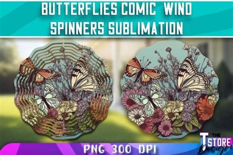 Butterflies Comic Wind Spinners Png Graphic By The T Store Design