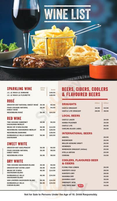 Hawk Lake Spur Pretoria Centurion Mall Centurion Menu And Prices