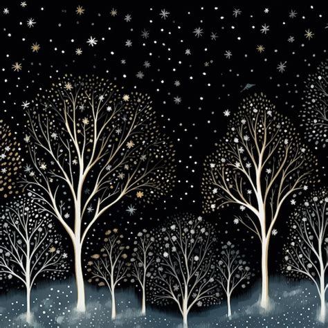 Premium AI Image | winter forest night