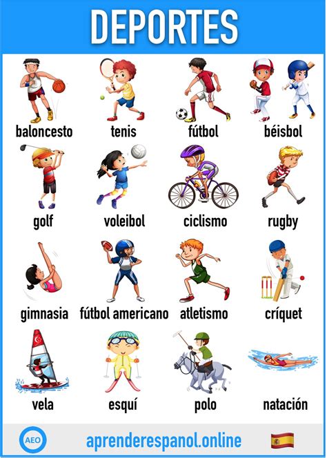 Los Deportes En Español Vocabulario Aprender Español Online