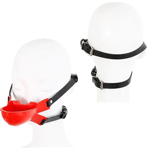 New Bdsm Toilet Funnel Open Mouth Gag Mask Hood Funnel Oral Enema Drool